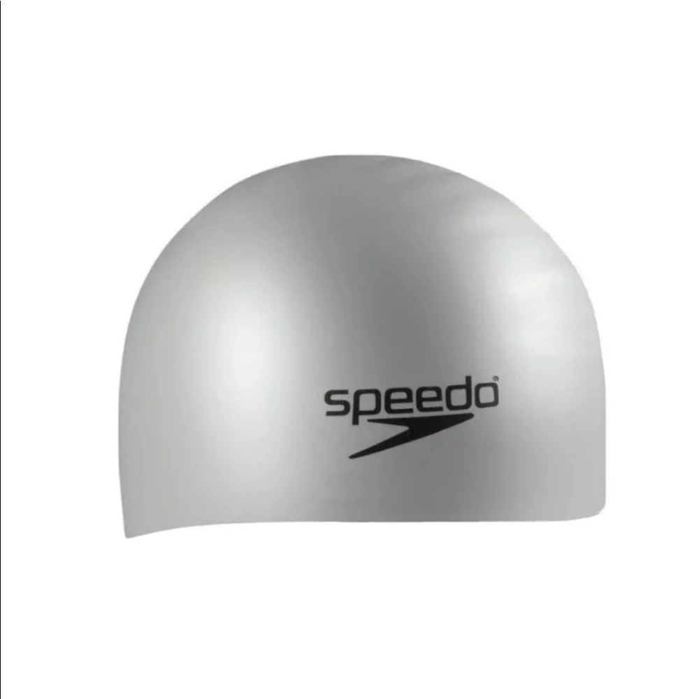 Speedo Performance Adult Silicone Long Hair Swim Cap One Size Silver